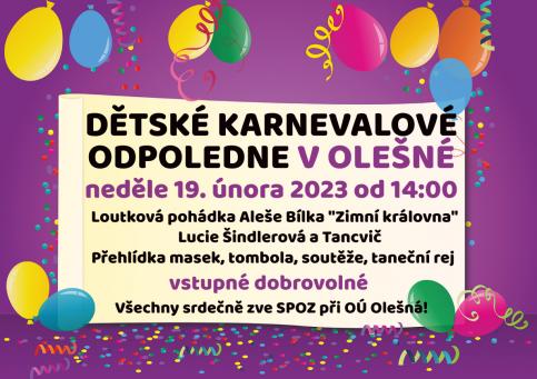 Dětské karnevalové odpoledne